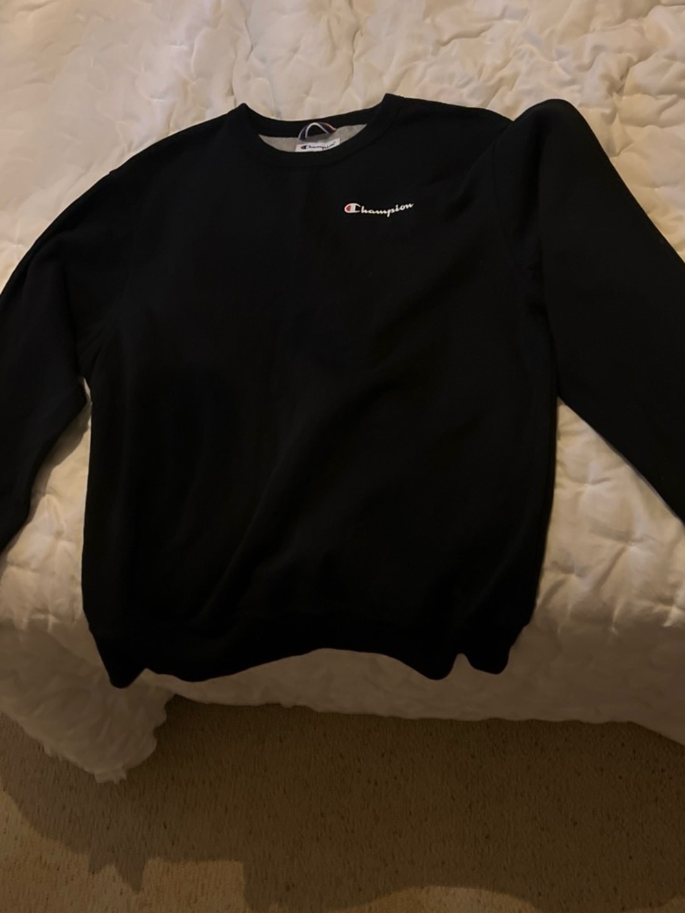 Champion Men’s Black Crewneck Sweatshirt with Small Logo